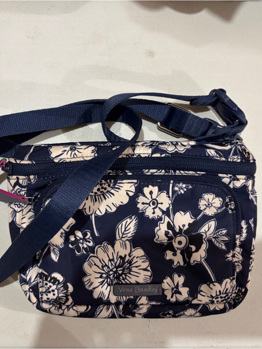 Vera Bradley Navy and White Floral Crossbody